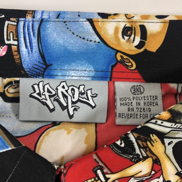 Vintage NWT Y2K Up Roc NYC Subway Graffiti Hip Hop Men's Short Sleeve Shirt 3XL - Picture 4 of 7